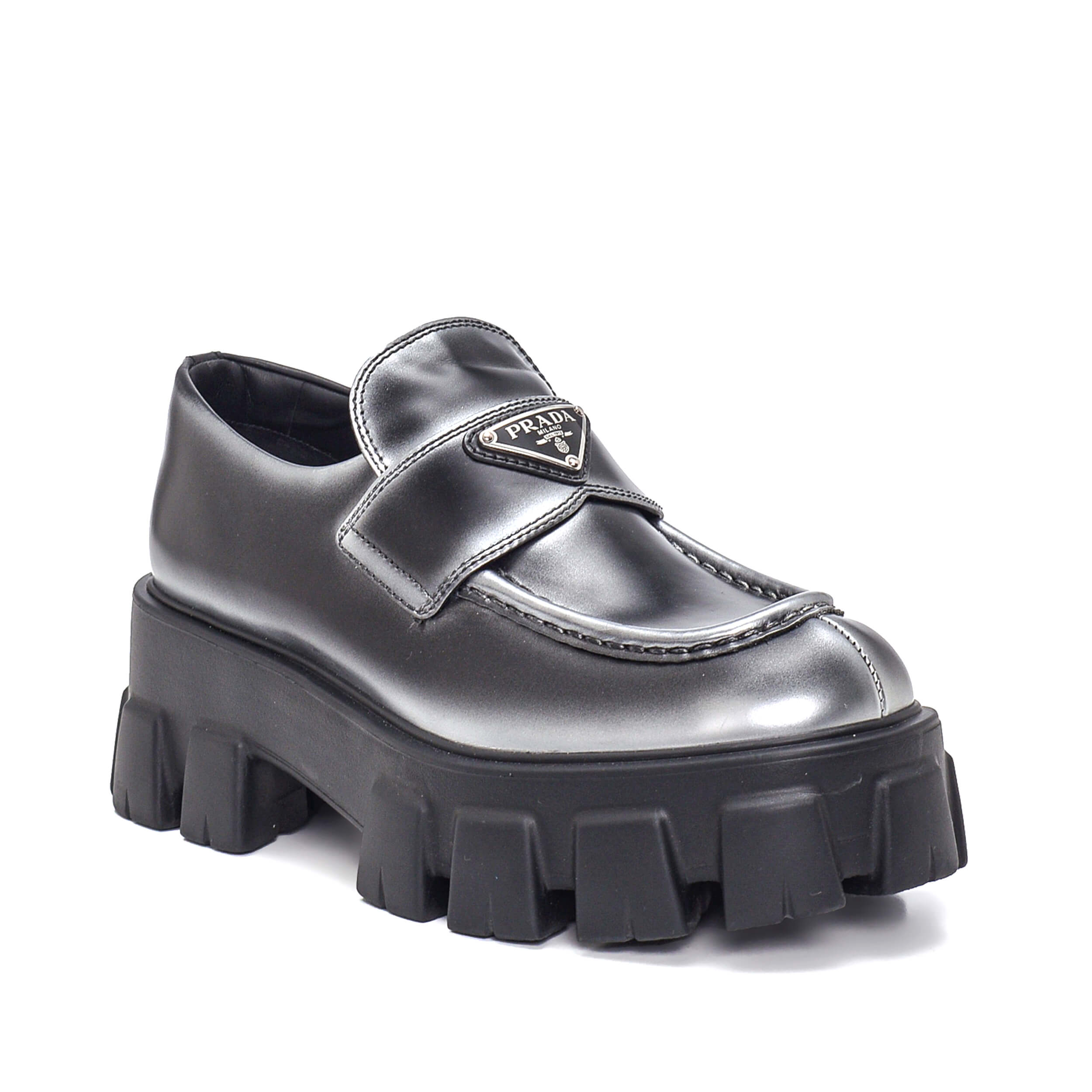 Prada - Black&Silver Leather Loafer